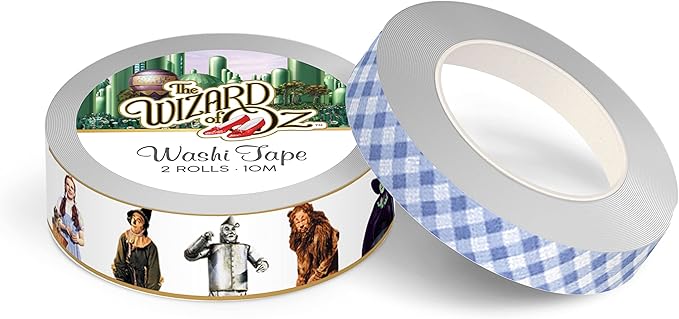 Paper House Productions The Wizard of Oz Set of 2 Foil Accent Washi Tape Rolls for Scrapbooking and Crafts - Rainbow Characters