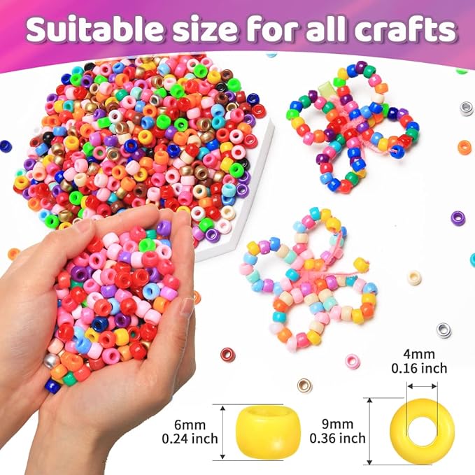 praisebank pony beads, 4000pcs yellow, beads for jewelry making, beads for crafts, beads for hair braids.