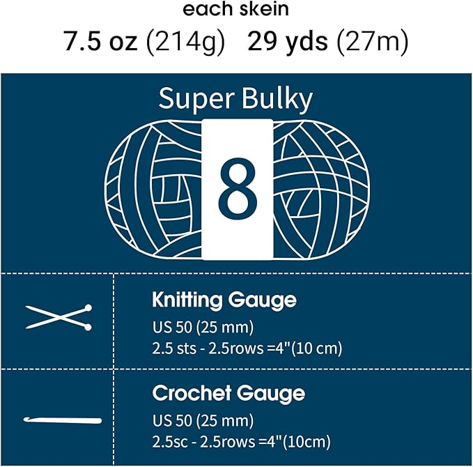 MABOZOO Tie Dye Chunky Yarn for Crocheting & Knitting, 8 Pack - Soft Plush Dark Blue Fluffy Jumbo Chenille Yarn,Giant Thick Fuzzy Bulky(29 yds, 8 oz Each Skein)