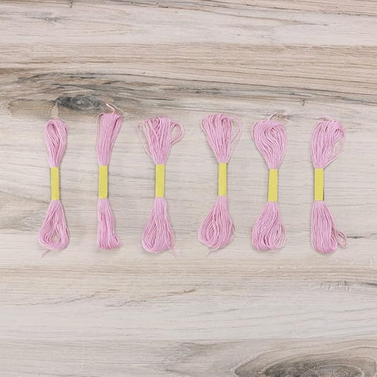 embroidery floss pack – 6 skeins, 8.7 yards each – light pink embroidery floss for needlework, diy bracelets, crafting, weaving