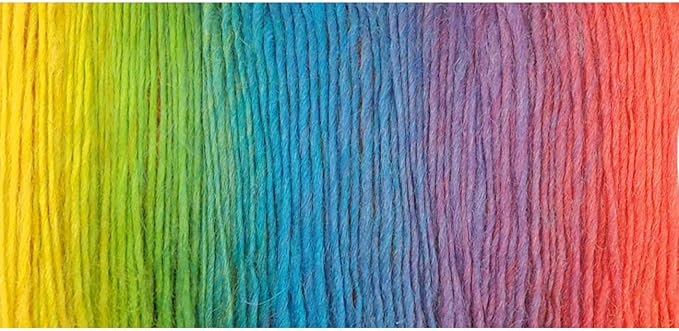 NICEEC 3 Skeins 100% Wool Rainbow Yarn Soft Gradient, Self-Striping, Colorful Single Ply Yarn for Crochet & Knitting - 11#