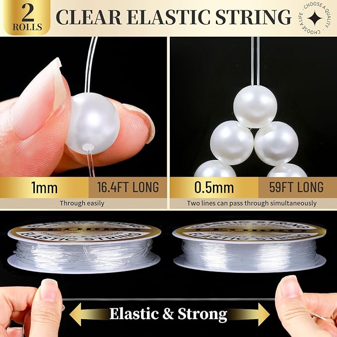 leobro pearl beads for bracelets, white beads for jewelry making, friendship bracelet kit, crafts & diy jewelry bracelet making kit