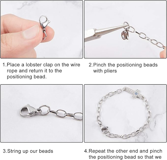 PH PandaHall 120 pcs 7mm 304 Stainless Steel Jump Rings with 60pcs Lobster Claw Clasps for Earring Bracelet Necklace Pendants Jewelry DIY Craft Making, Stainless Steel Color