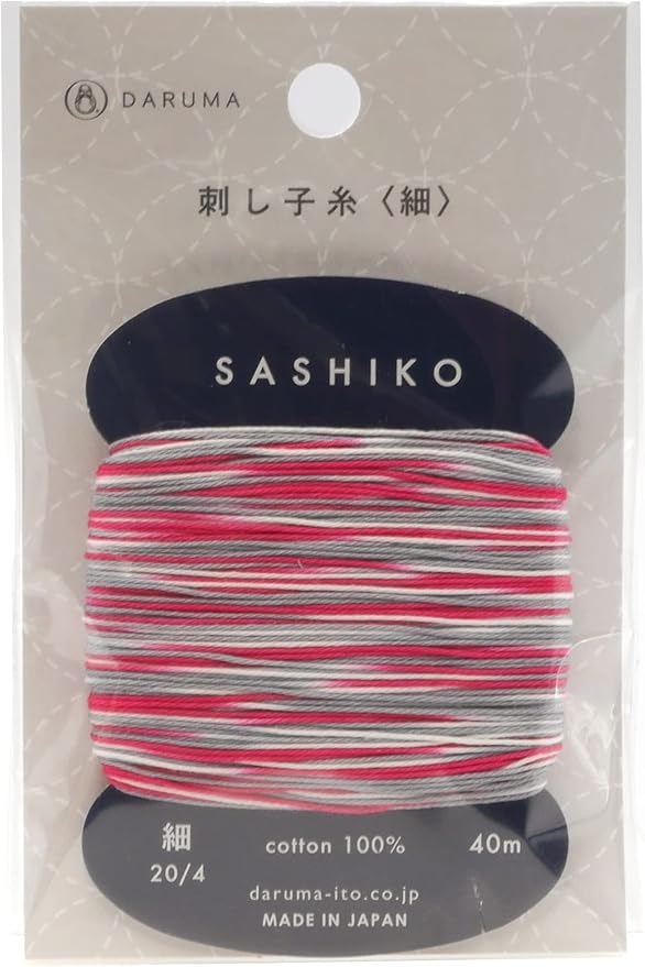 Yokota Daruma Sashiko Thread Single and Variegated Color (Morning Glory, Thin 40M Card)