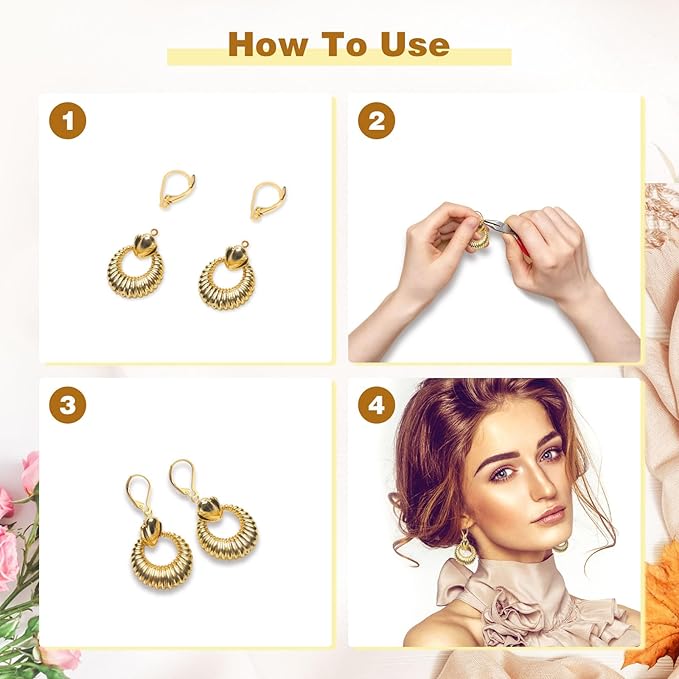 yaugkh 14k gold filled leverback french ear hooks hypoallergenic tarnish resistant dangle findings for jewelry making supplies