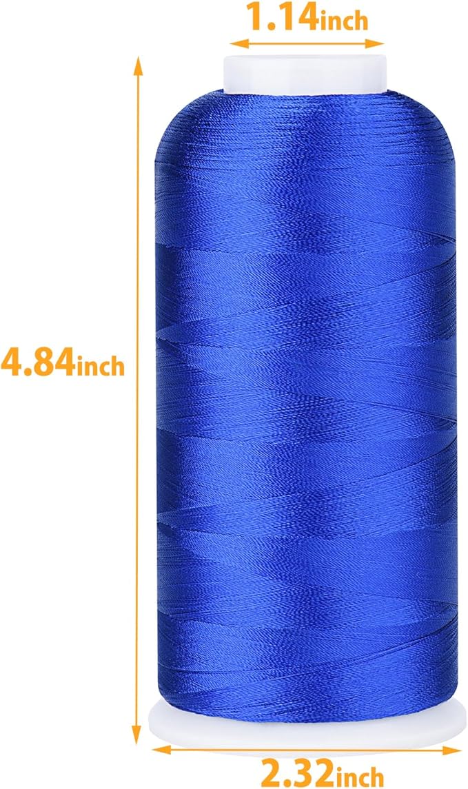Simthread Rayon Embroidery Thread 5500 Yards, 40wt 100% Rayon Viscose for Commercial and Domestic Machines - Blue 1134