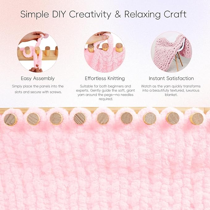 96'' Chunky Yarn Loom, Custom Thick Chunky Knitting Blanket Loom, Extra Large Blanket Loom Knitting for DIY Craft Enthusiasts Beginners