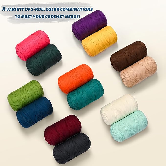 Elastic Fabric T Shirt Yarn for Crocheting，Beginner Crochet Yarns with Polyester Spandex Blend,Total 400g/114yds Soft Tshirt Yarn for Crochet Crafts/Bags/Baskets（Ruby）
