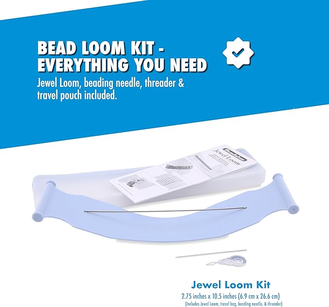 Beadalon Jewel Loom Kit with Bag, Needle & Threader – Complete Starter Set for Bracelets & Woven Designs