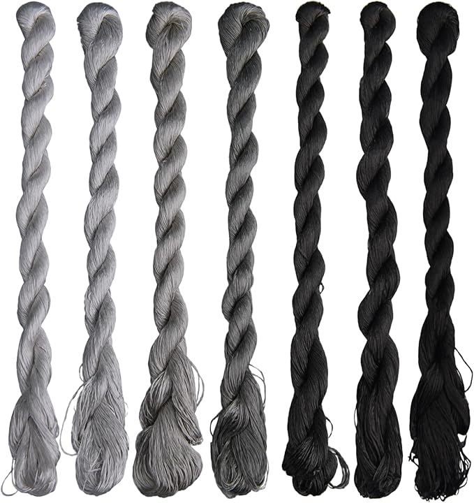 Natural 100% Silk Thread, Handmade Embroidery Thread Silk Floss 7 Colors 110m Each (41)