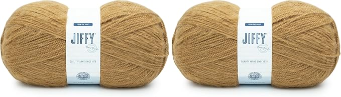 Lion Brand Yarn Jiffy Bonus Bundle, Acrylic Yarn for Crochet, Cedar, 2 Pack