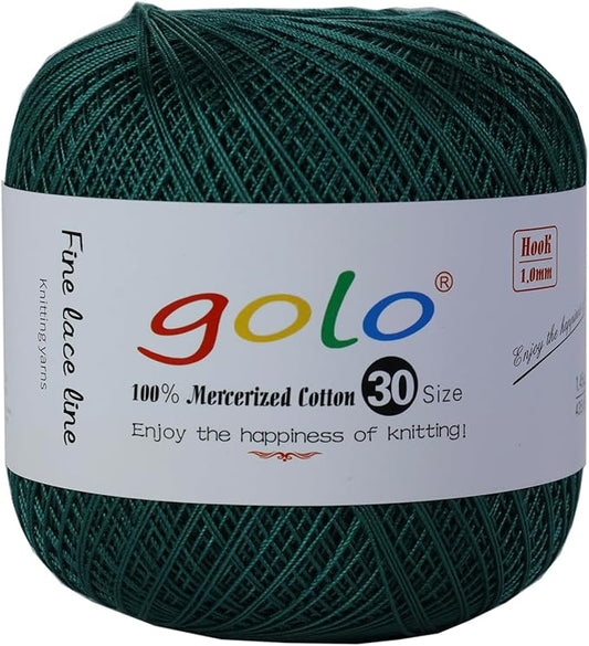 golo Crochet Thread Size 30 Yarn for Hand Kniting Yarn for Tatting Green 265