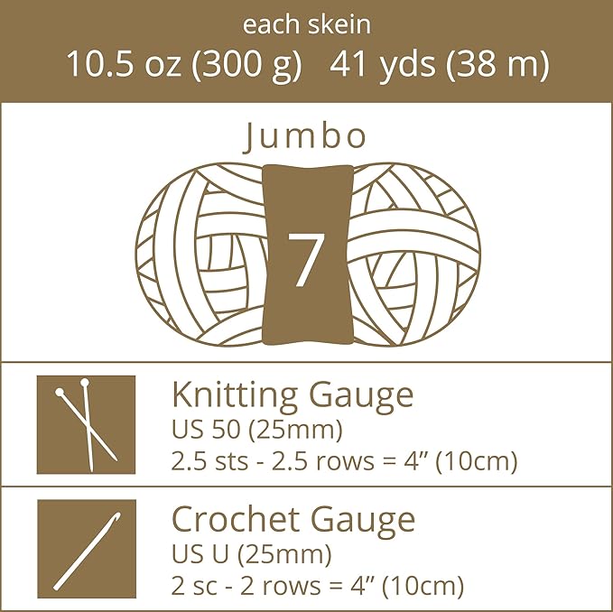 Crafted by Catherine Chunky Chenille Yarn - 2 Pack (10.5 oz / 300 g, 41 Yards Each Skein), White, Gauge 7 Jumbo