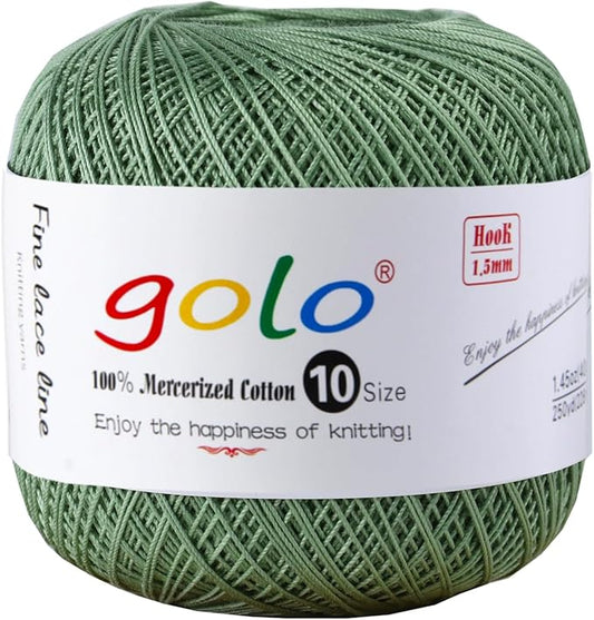 golo Crochet Thread Size 10 Cotton Yarn for Tatting Lace Thread 636