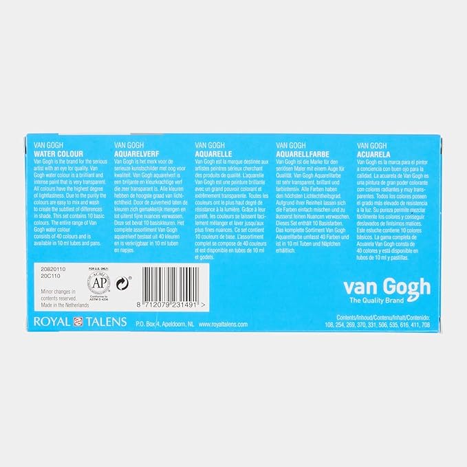 Van Gogh Watercolor Paint Set, 10x10ml Tube Set