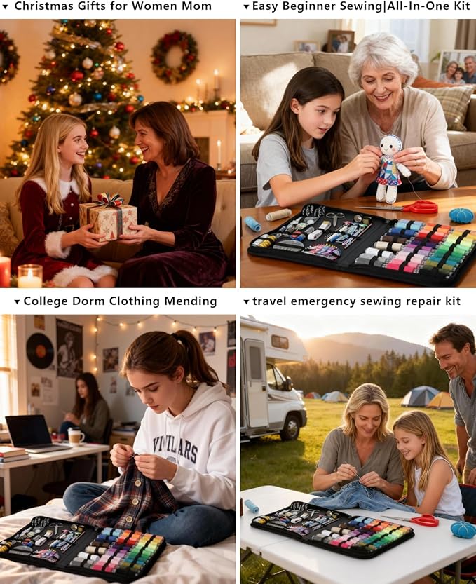 Large Sewing Kit for Adults: YUANHANG Newly Upgraded 251 Pcs Premium Sewing Supplies Set - Complete Sew Kit of Needle and Thread for Beginners - Travel Emergency - Basic Home Hand Sewing Repair Kits