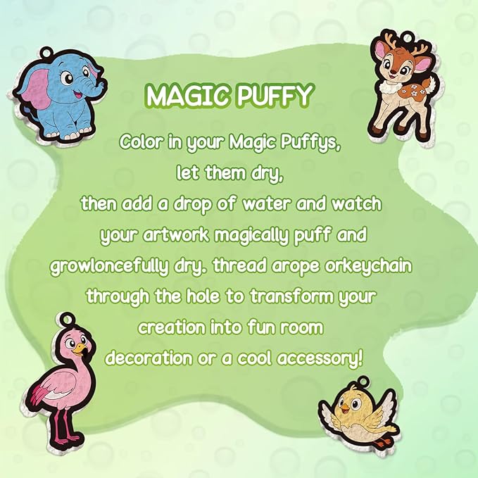avtctek Magic Foam Texture Painting Kit - 3D Art Puffy Paint Kit, 15 Mess-Free Animal Paint by Number Craft for Kids Ages 3-10