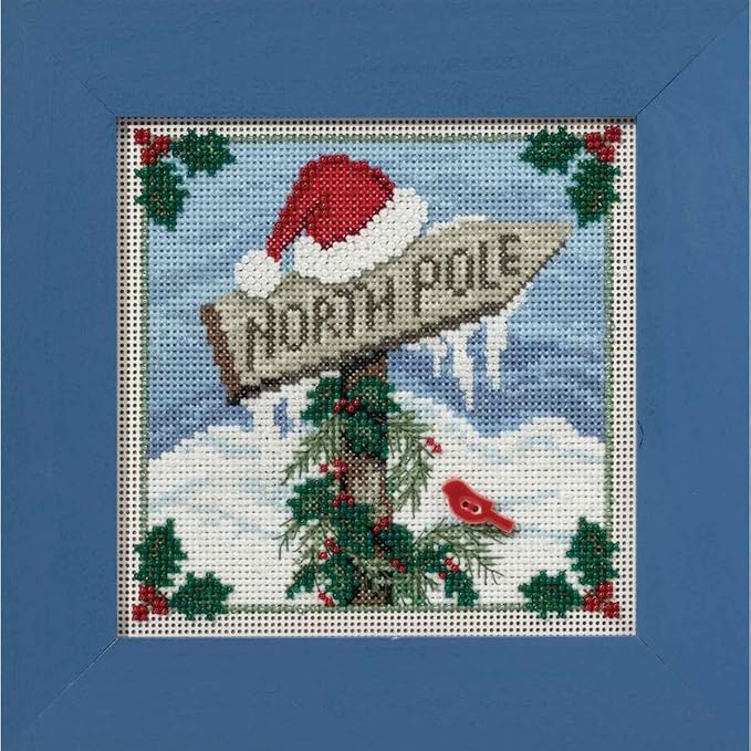 North Pole Beaded Counted Cross Stitch Kit Mill Hill Buttons & Beads 2016 Winter Series MH141632