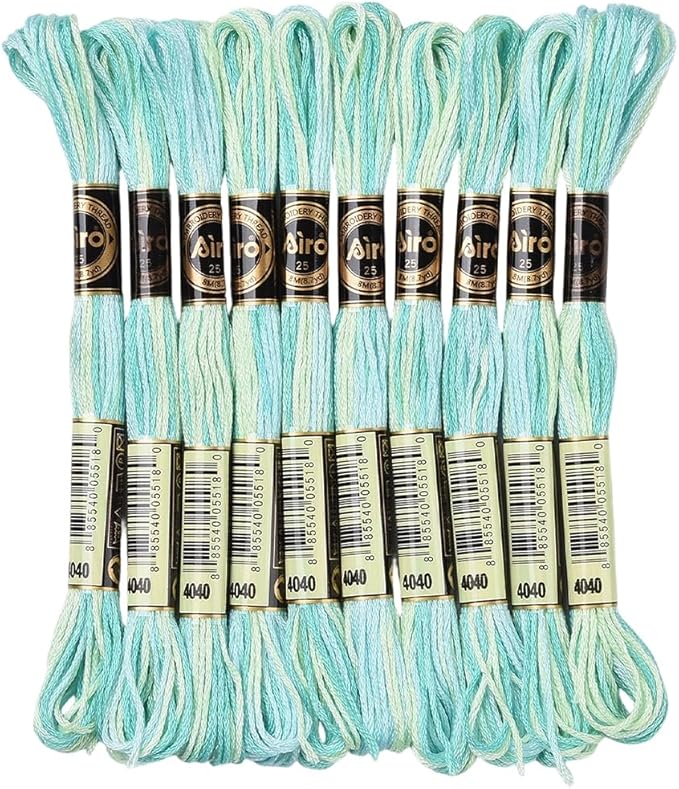 10 Skeins 87.5 Yards 6 Ply Variegated Embroidery Thread Gradient Friendship Bracelet String Soft Segment Dyed Cross Stitch Floss Yarn Bulk for Sewing Making Jewelry Needlecraft Knitting DIY