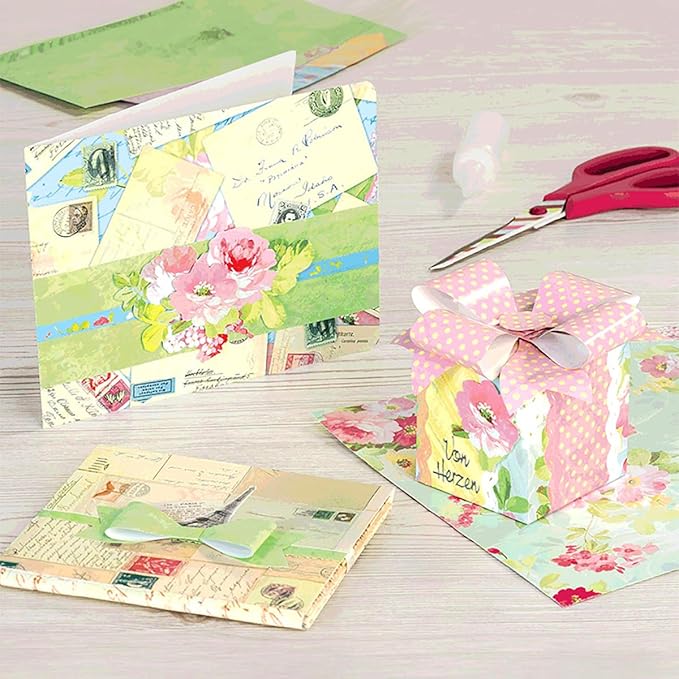 YASMEN Vintage Scrapbook Paper Pad, 12x12 Single-Sided Cardstock Paper Pads for Card Making, Journals, Planner, DIY Envelopes, Greeting Cards,Gift Card, Decorative Art Craft -24 Sheets