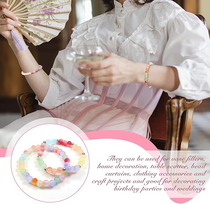 TOAOB 600pcs Glass Beads for Jewelry Making 24 Colors 8mm Round Crystal Gradient Beads Bracelet Making Kit for Necklace Jewelry Making and DIY Crafts