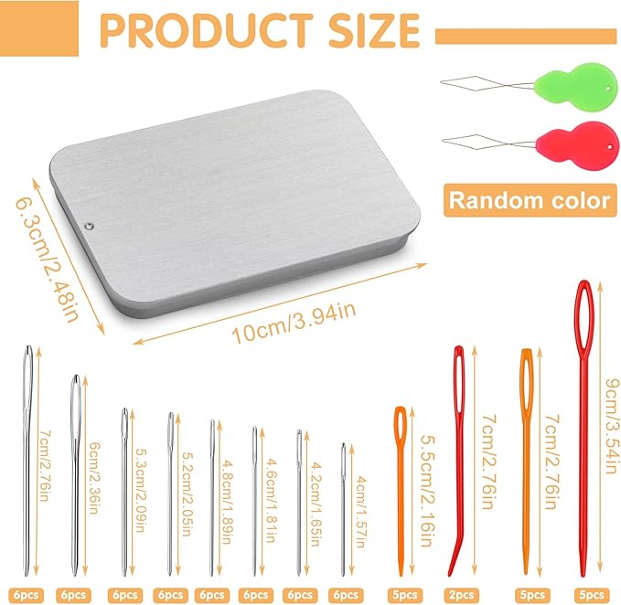 UOOU 68 PCS Large Eye Yarn Needles Set, 8 Sizes Blunt Tapestry Needles for Yarn, Sewing Needle Large Eye for Crochet, Weaving Needle for Knitting and Sewing