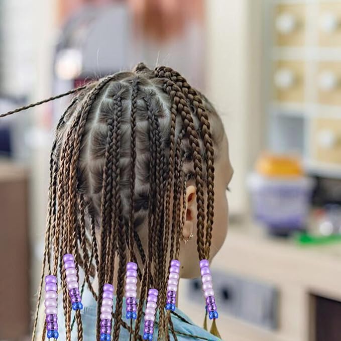 1606pcs Hair Beads Kit for Hair Braids for Girls Including 600pcs 9x6mm Pony Beads,1000pcs Elastic Rubber Bands, and 6pcs Quick Beaders