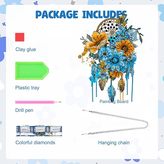 MAXBYE Diamond Art Painting Kits Dreamcatcher Ornament, DIY 5D Special Shaped Dreamcatcher Gem Art Craft Diamond Dots for Adults and Home Window Door Decor
