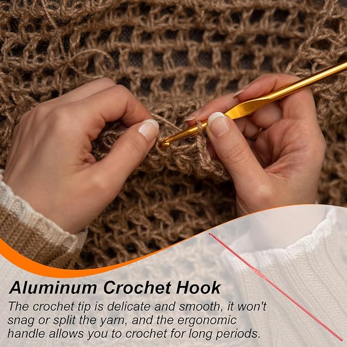 uxcell Aluminum Crochet Hook 2mm Knitting Needles for DIY Craft Yarn Red 10Pcs