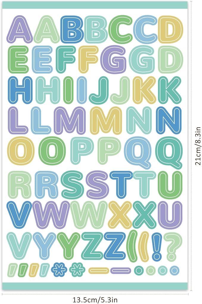 1700+ Pcs Alphabet Stickers, 30 Sheets Self-Adhesive Mixed-Size Mini Letter Colorful Alphabet Number Sticker for Labels DIY Crafts Art Making, Decals for Sign, Notebook, Classroom, Door, Card Decor