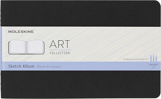 Moleskine Art Sketch Album, Hard Cover, Large (5" x 8.25") Plain/Blank, Black, 88 Pages