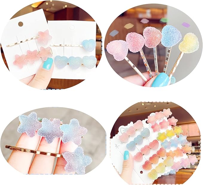 50 pcs Jelly Sugar Soft Candy Charms, DIY Craft Making Resin Jewelry Making Kit, 16mm Love Heart Resin Flatback Beads for Women DIY Scrapbooking Crafts Cell Phone Case Making