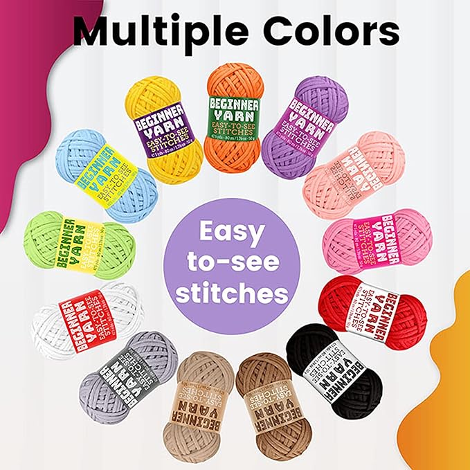 3x50g Beginners Off White Yarn, 260 Yards Off White Yarn for Crocheting Knitting, Easy-to-See Stitches, Worsted Medium #4, Chunky Thick Cotton Nylon Blend Yarn Yarn for Crocheting