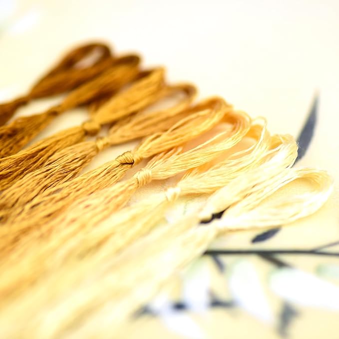 Natural 100% Silk Thread, Handmade Embroidery Thread Silk Floss 9 Colors 110m Each (36)