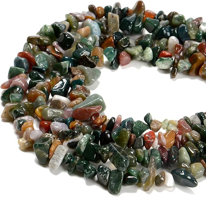 7-8mm Natural Indian Agate Gemstone Chips Beads Healing Crystals Waist Bracelets Necklace Kit Irregular Stone DIY Crafts Design Jewelry Making