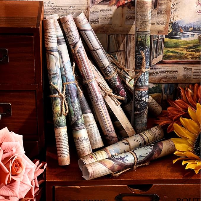 160 Sheets Vintage Retro Scrapbook Paper, Junk Journaling Supplies Kit for Bullet Journals, Collage Art, Poster & Room Decor, Card Making, Gift Wrapping