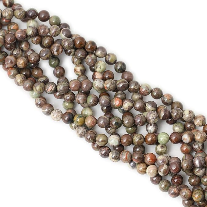 45PCS 8mm Natural Patterned Agate Round Loose Beads for Jewelry Making 1 Strand 15 inches