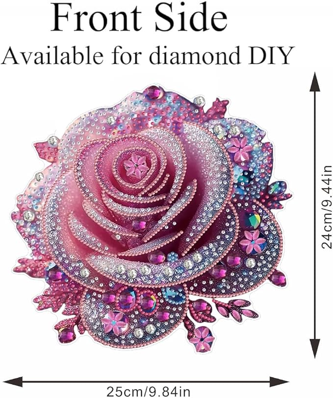 STGLCR Hanging Rose Diamond Art Kits for Adults - Flower Acrylic Board Double Sided Pattern Diamond Painting Suncatcher Pendant Floral, Crystal Art for Home Wall or Window Decoration Handmade Gift