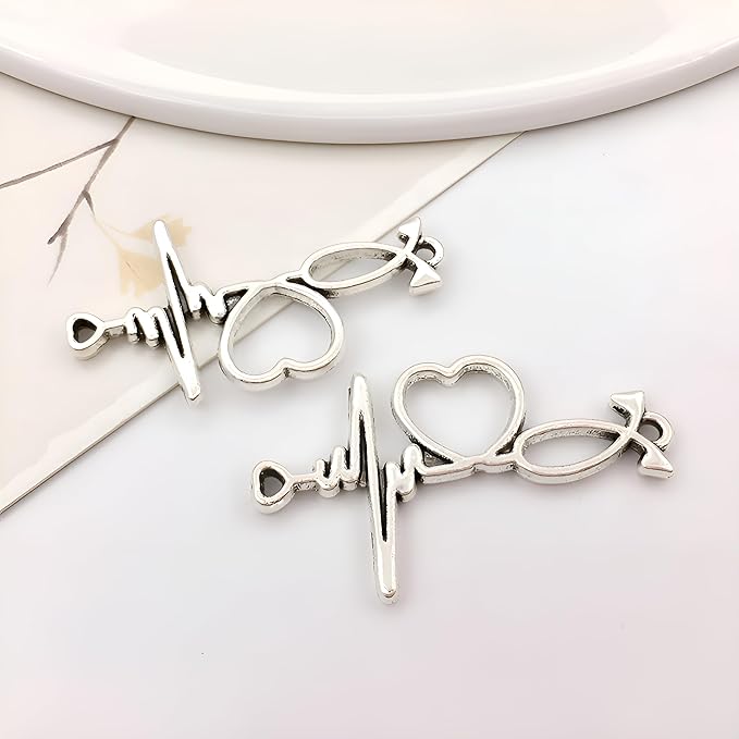 Youdiyla 144pcs Alloy antique silver medical equipment series Pendant Jewelry Making DIY Keychain Earrings Pendant Various Design Charms for Jewelry Making Bracelets Necklace (M434)