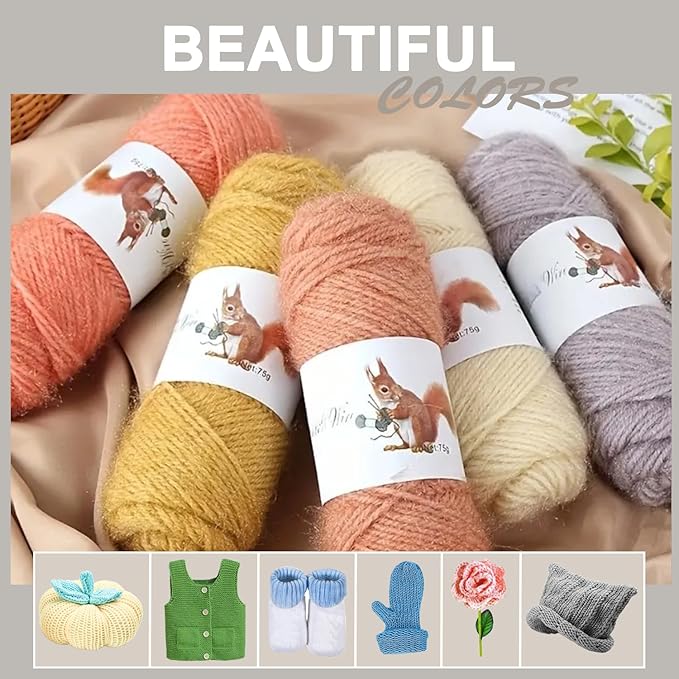 JAMIT Yarn for Crocheting, Soft Crochet Yarn Knitting Yarn for Hand Knitting & Knitting machine, Fluff Elastic Velvet Yarn for Crochet & Knitting & Craft Projects, 4 Skeins, 75g/Skein (Peacock Blue)