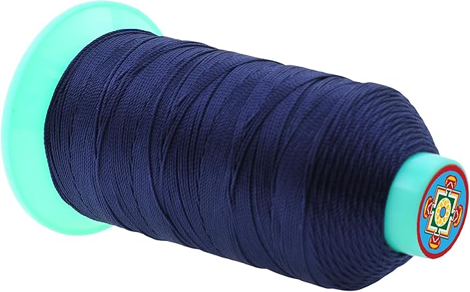 Mandala Crafts Size 346 210D T350 Bonded Nylon Thread - Navy Blue 415 YDs Tex 350 Heavy Duty Sewing Threads for Leather, Jeans, Weaving, Outdoor Marine Upholstery
