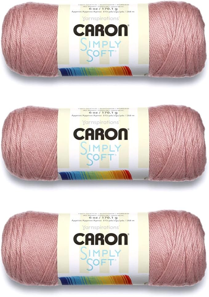 Caron Simply Soft Victorian Rose Yarn - 3 Pack of 170g/6oz - Acrylic - 4 Medium (Worsted) - 315 Yards - Knitting/Crochet