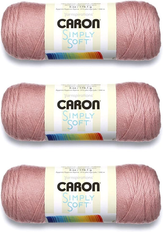 Caron Simply Soft Victorian Rose Yarn - 3 Pack of 170g/6oz - Acrylic - 4 Medium (Worsted) - 315 Yards - Knitting/Crochet
