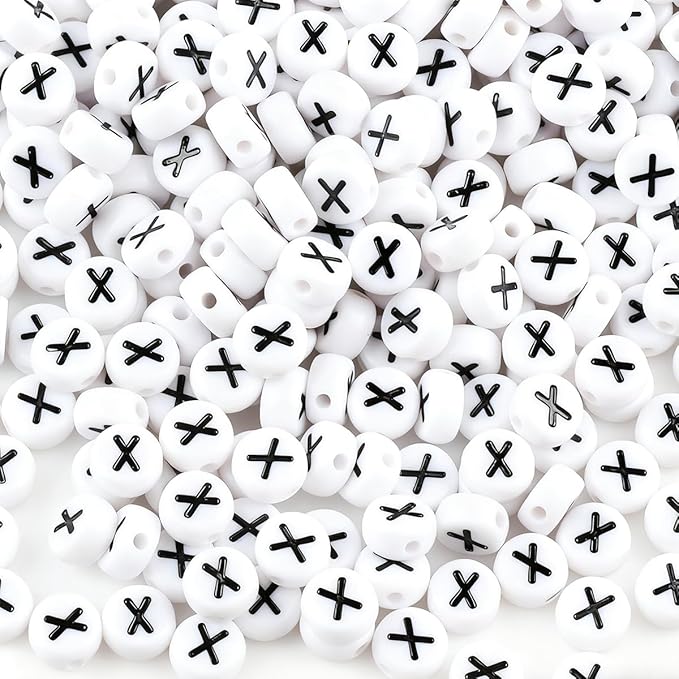 500pcs Letter X Beads for Friendship Bracelets Making Kit, DIY Jewelry Making Supplies Alphabet Beads
