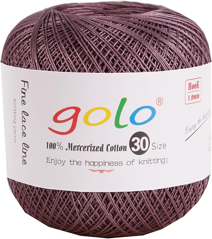 golo Crochet Thread Size 30 Yarn for Hand Knitting Purple 165