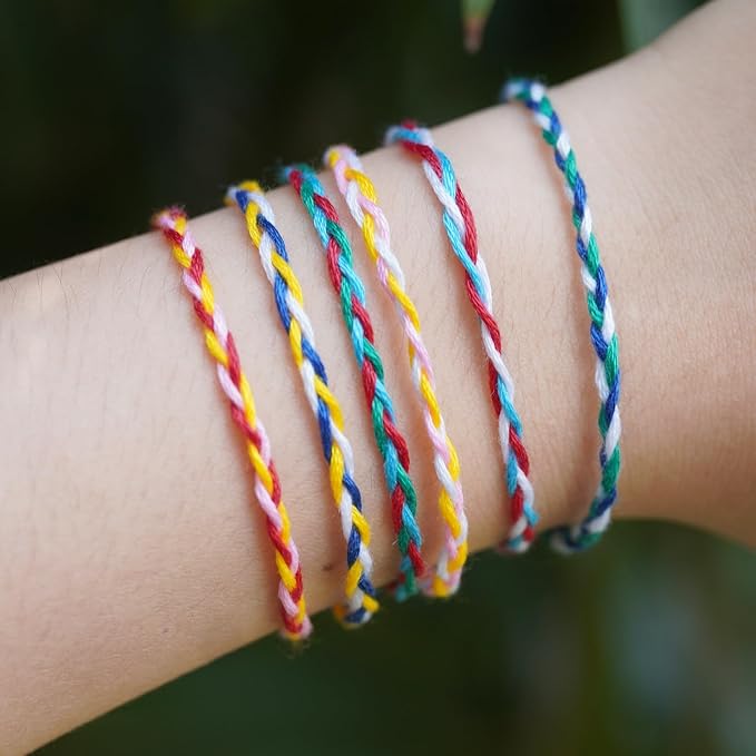 Friendship Bracelet String 24 Rainbow Color Skeins, Embroidery Floss Cross Stitch Embroidery Thread Floss Bracelet Making Yarn, Craft Floss