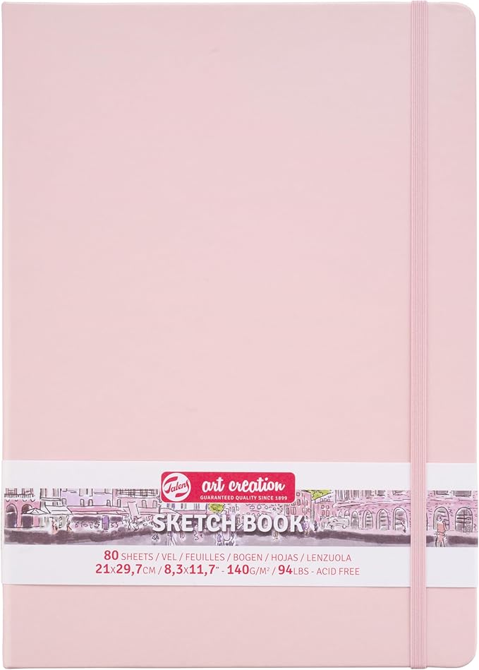 tarrence 441742 art creation sketchbook, drawing notebook, 8.3 x 11.8 inches (21 x 30 cm), pastel pink, t9314-013m