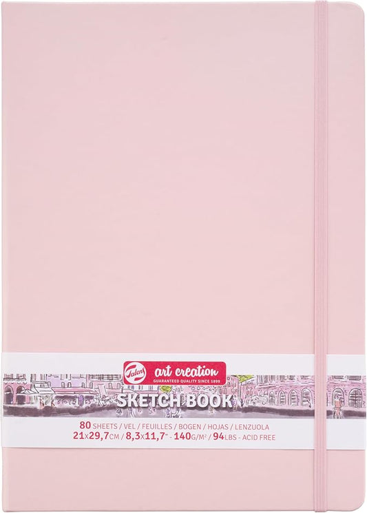 tarrence 441742 art creation sketchbook, drawing notebook, 8.3 x 11.8 inches (21 x 30 cm), pastel pink, t9314-013m