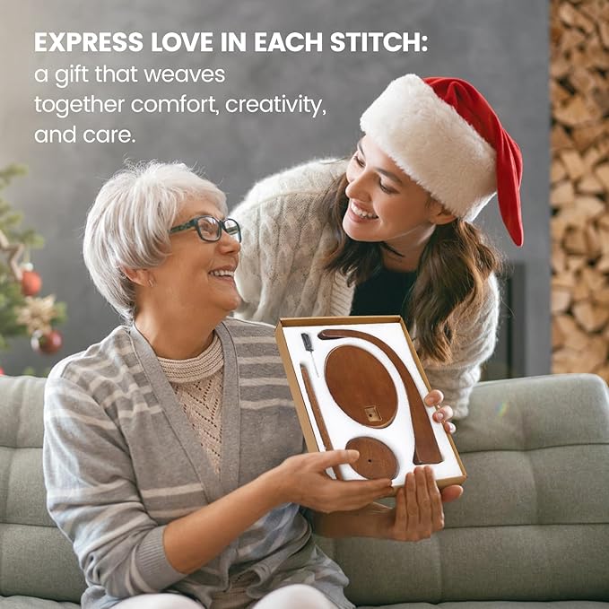 Model Magnetic Pendulum Wooden Yarn Holder for Crocheting, Yarn Storage Organizer, Delightful Surprise Gift for Knitting Lovers by ARTOWELL (Walnut-Colored, Enlarged Size)