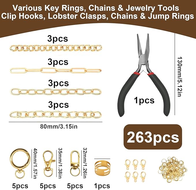 Aucscott Lip Gloss Charms Keychain Making Kit, Make Your Own Keychain Kit for Girls - DIY Jewelry Craft Kits with A-Z Letter Charms for Custom Key Chain Lipgloss Lip Balm Earring Purse Bag Handbag